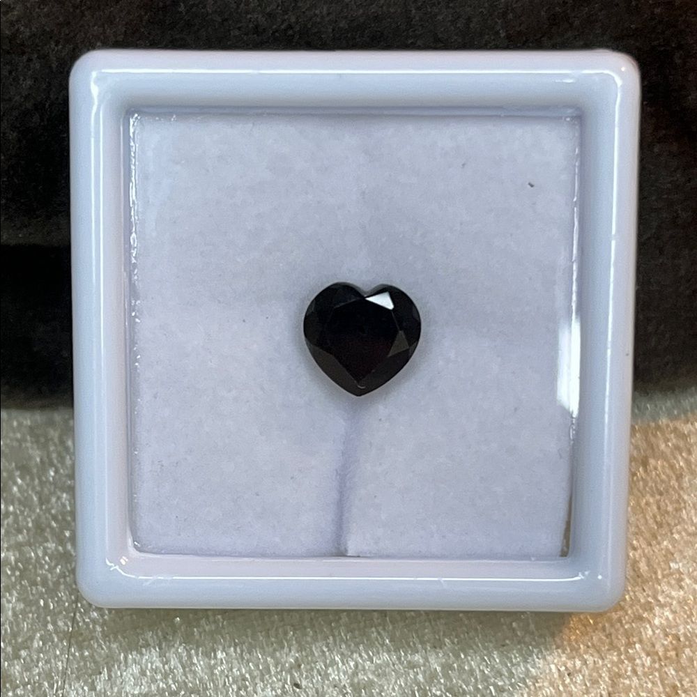 AA BLACK OBSIDIAN HEART LOOSE GEMSTONE 9mm 1.82ctw
